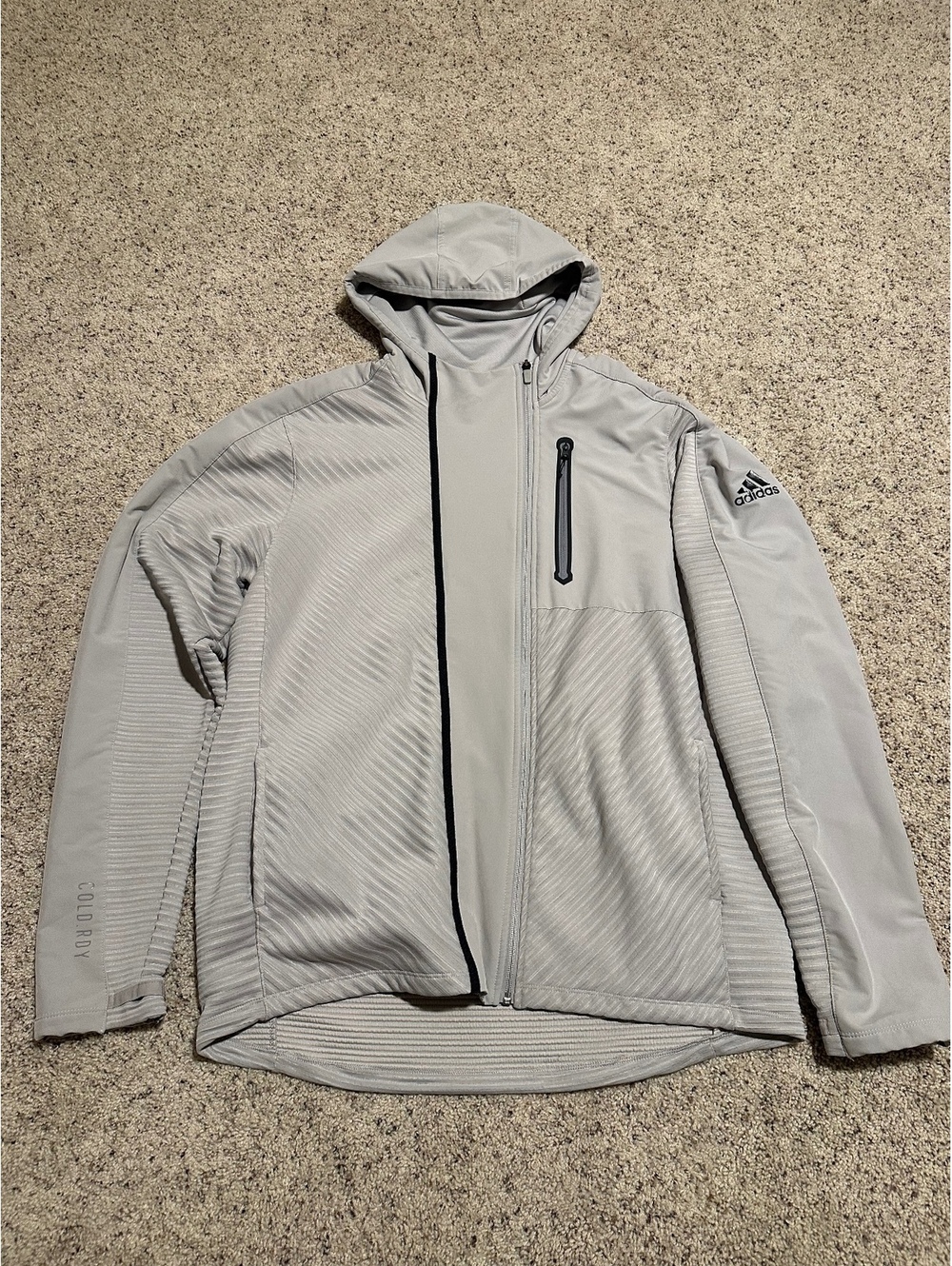 Adidas Men's Light Gray Cold.RDY Hooded Jacket Size XL
